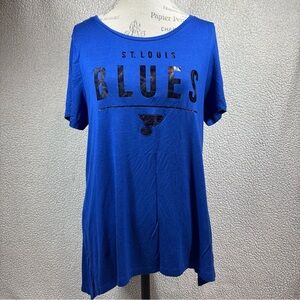 St Louis Blues NHL Women’s Blue Fanatics Open Fit Swing Short Sleeve Medium Tee